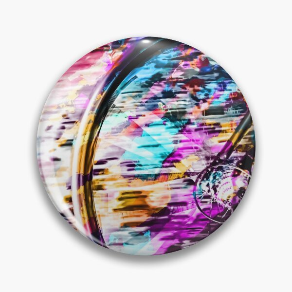 Item preview, bicycle wheel with colorful abstract background in pink blue orange designed and sold by Mrvell.