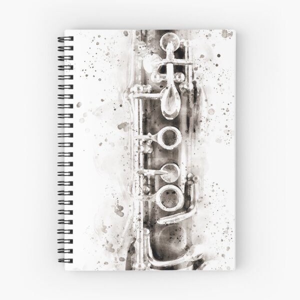 Item preview, Clarinet wind musical instrument part watercolor paint effect on white designed and sold by Grégory DUBUS.
