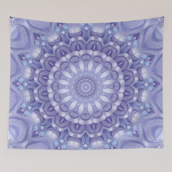 Item preview, Light Blue, Lavender and White Mandala 02 designed and sold by Kelly Dietrich Mandala & Fractal Art.