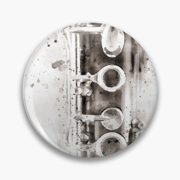 Item preview, Clarinet wind musical instrument part watercolor paint effect on white designed and sold by Grégory DUBUS.