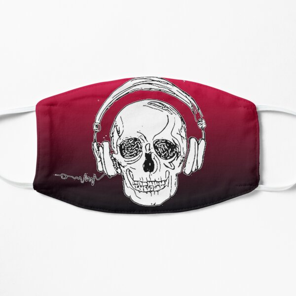 Copy of skull music heartbeat Flat Mask