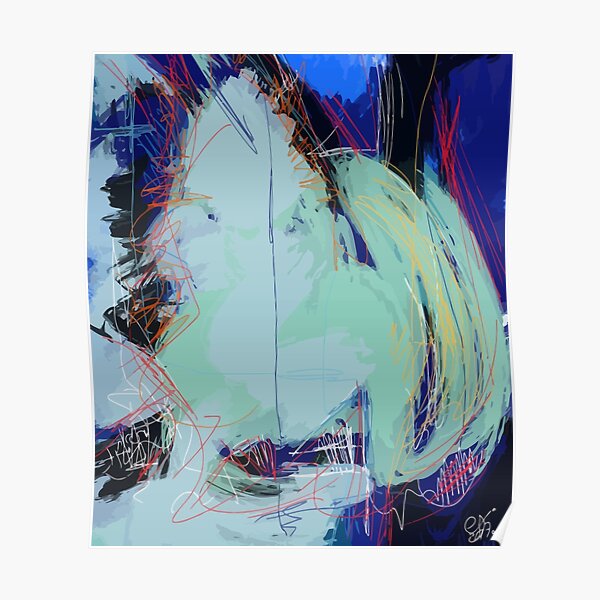 Blue Abstract Composition Poster