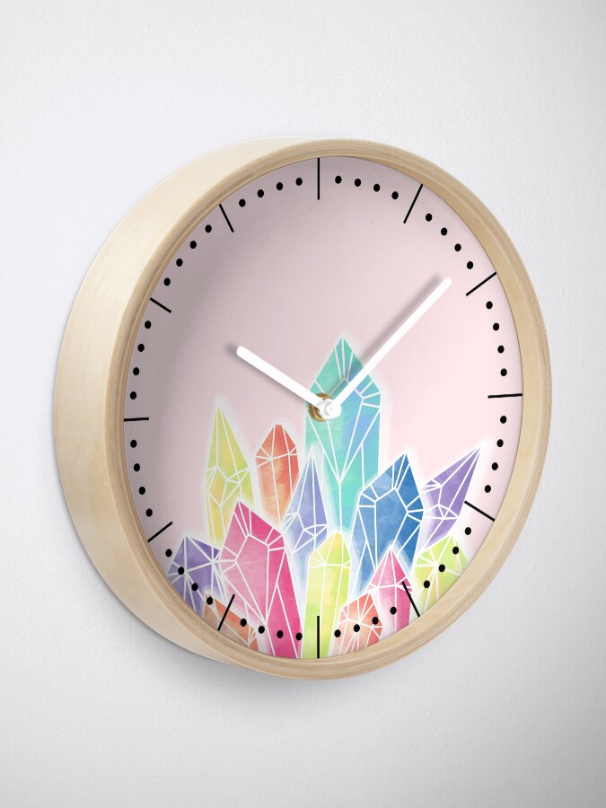 Alternate view of Crystals Pink Clock