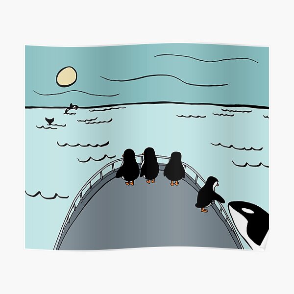Penguin Family Goes on a Whale Watching Expedition Poster