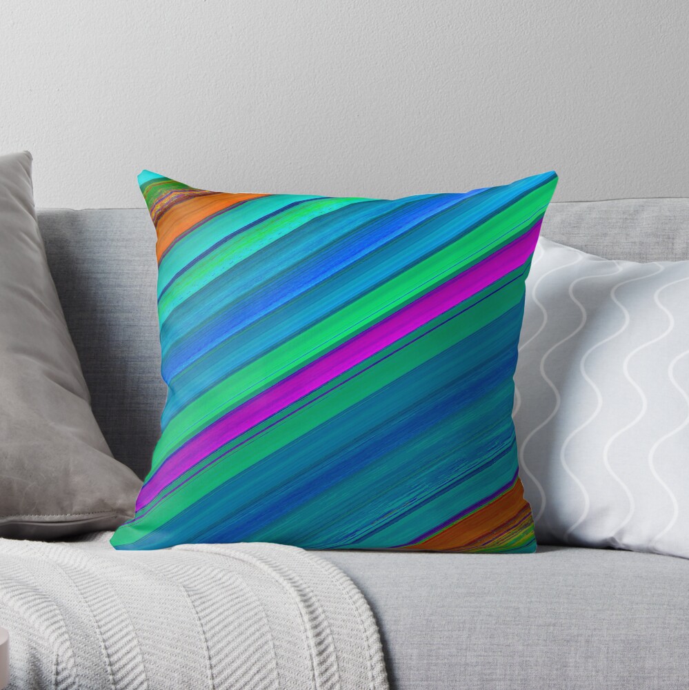 Beautiful Cushions/ Colours Abound Stripes1 Throw Pillow