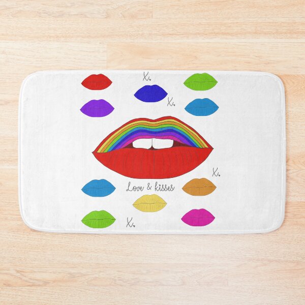 Item preview, # Pride Love & kisses rainbow lips  designed and sold by Leatextileart.