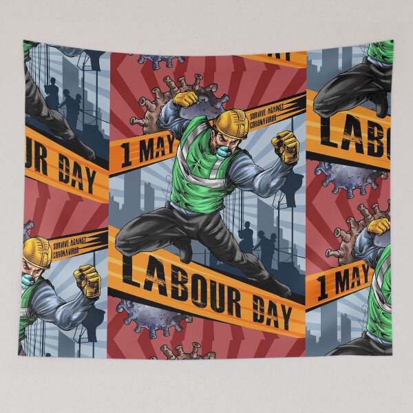 Item preview, labour day against coronavirus designed and sold by unfamouzzz.