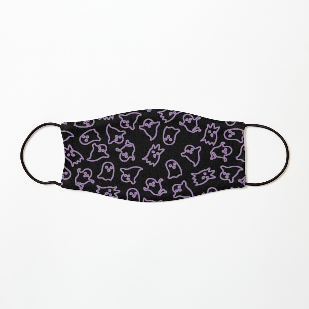 Halloween Neon Ghosts Pattern Violet Mask