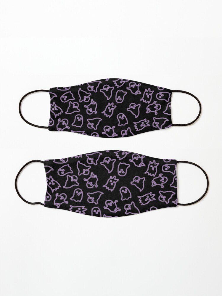 Alternate view of Halloween Neon Ghosts Pattern Violet Mask