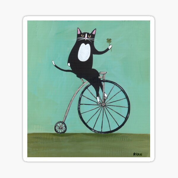 Item preview, Lucky on a Bike designed and sold by KilkennyCat Art.
