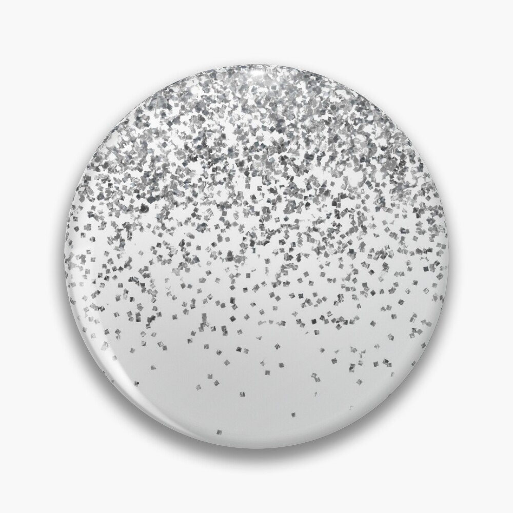 SIlver Sparkle Glitter Look Fading Border Ombre