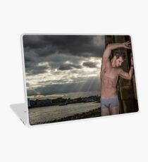 Dramatic Sky with Hot Model on the Thames in London with Andrew Laptop Skin