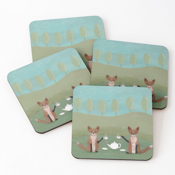 Item preview, Foxes for Tea designed and sold by KilkennyCat Art.