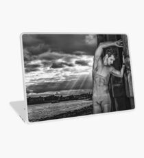 Dramatic Sky with Hot Model on the Thames in London Laptop Skin