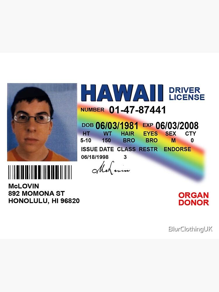 Superbad Fake ID License by BlurClothingUK