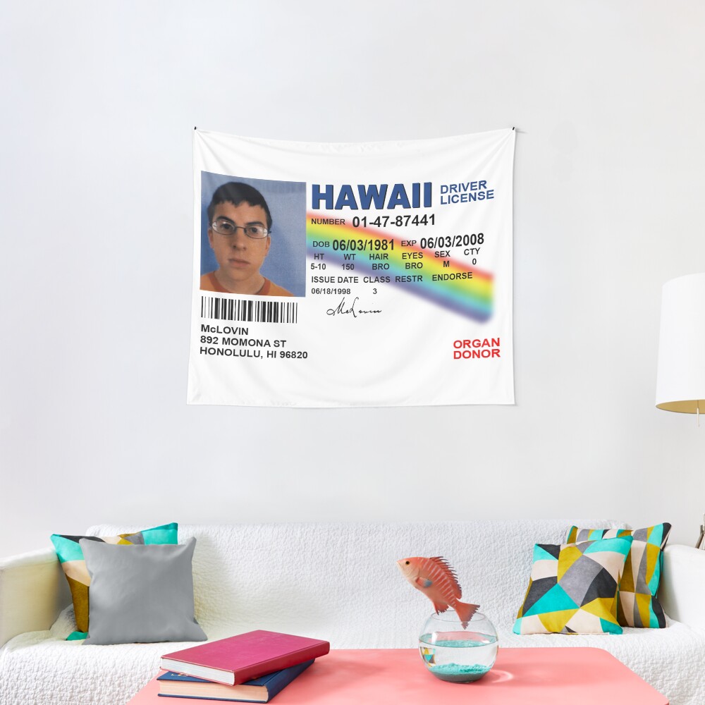 Superbad Fake ID License Tapestry