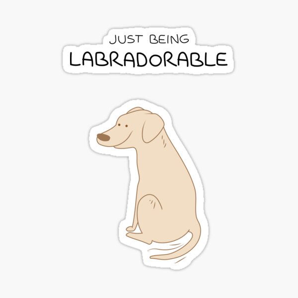 Yellow Lab Being Labradorable Sticker