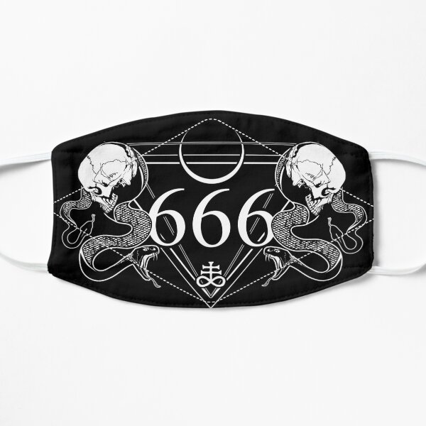 666 with some skulls, serpents and Leviathan cross Flat Mask