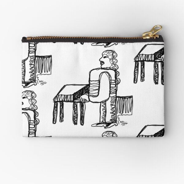 Boxy Woman Playing Piano Zipper Pouch