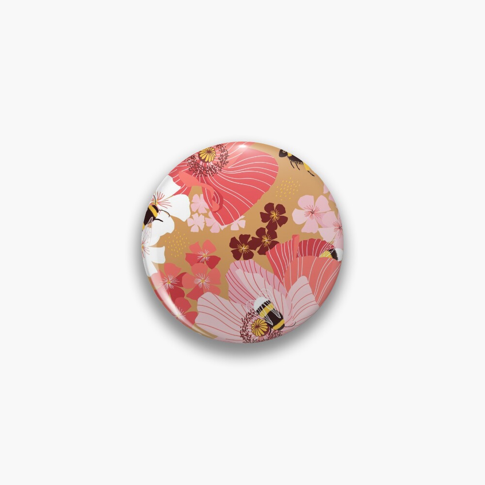 Bumblebees and pollen (with stickers) Pin