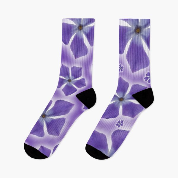 Item preview, A pattern of isolated Periwinkle blossom on a purple designed and sold by Phillip Thornton.
