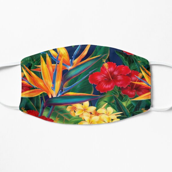Tropical Paradise Hawaiian Birds of Paradise Illustration Flat Mask