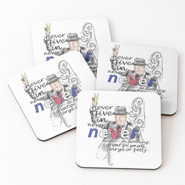 Item preview, Winston Churchill Picture Quote - Never Give In designed and sold by douglasrickard.