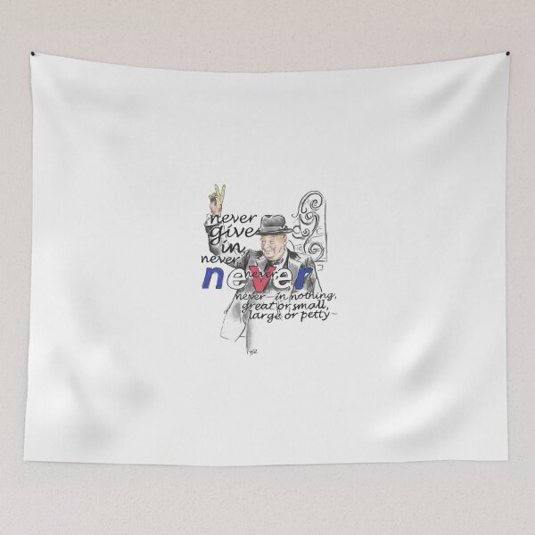 Item preview, Winston Churchill Picture Quote - Never Give In designed and sold by douglasrickard.