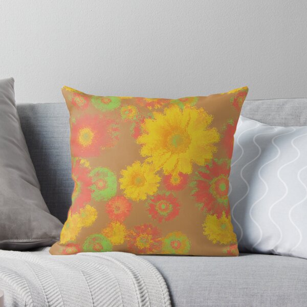 Aperçu de l'œuvre Marguerites rétro jaunes vertes rouges jaunes créée et vendue par ankka.