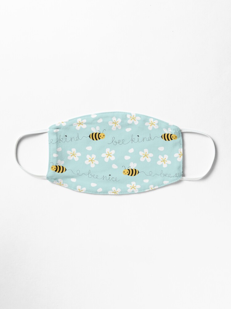 Alternate view of Bee nice, Bee kind (with sticker) Mask