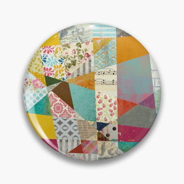 Aperçu de l'œuvre Oeuvre de collage abstraite audacieuse et lumineuse créée et vendue par traciwithani.