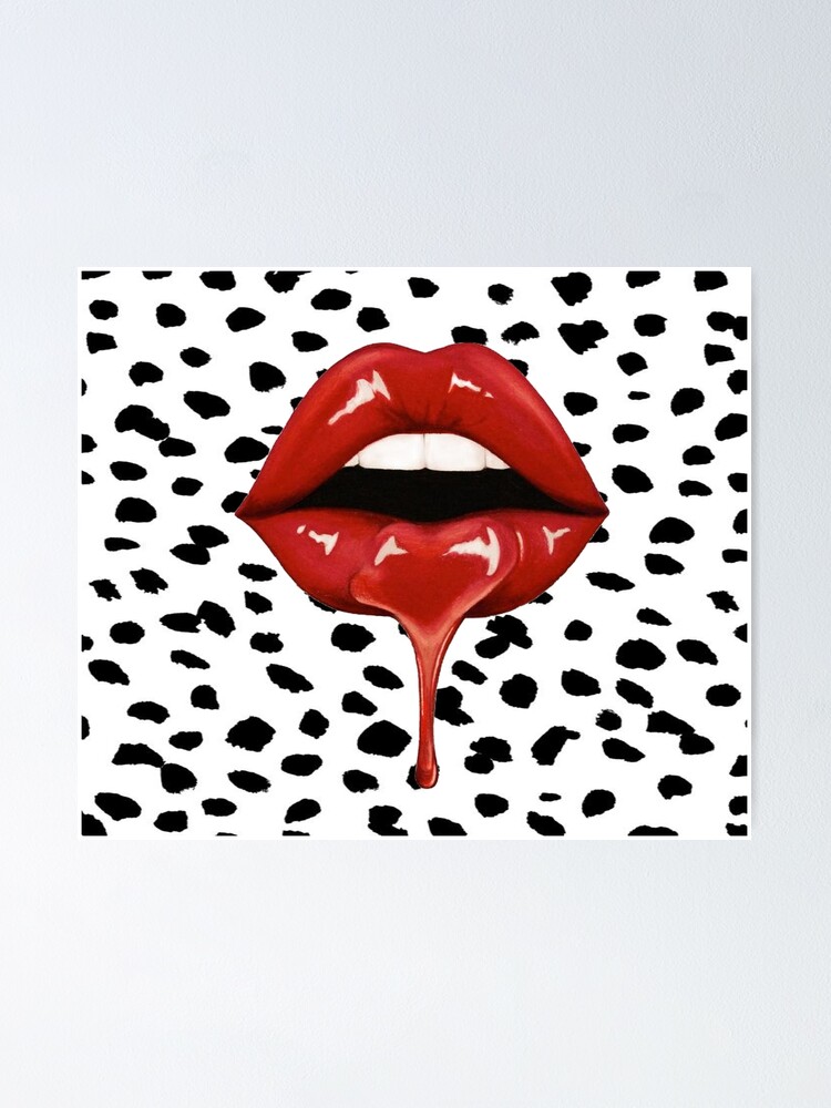 “Drippy Lips” Poster by livpaigedesigns | Redbubble