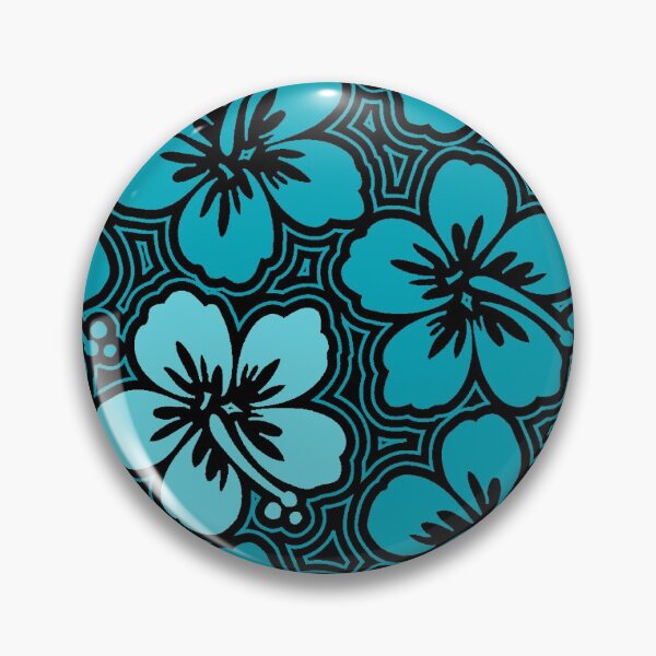 Item preview, Island Hibiscus Hawaiian Floral - Teal and Black designed and sold by DriveIndustries.