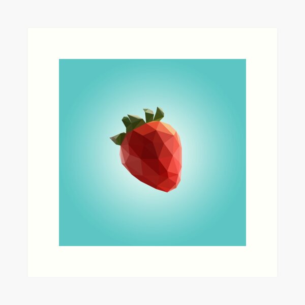 Polygon Strawberry Art Print