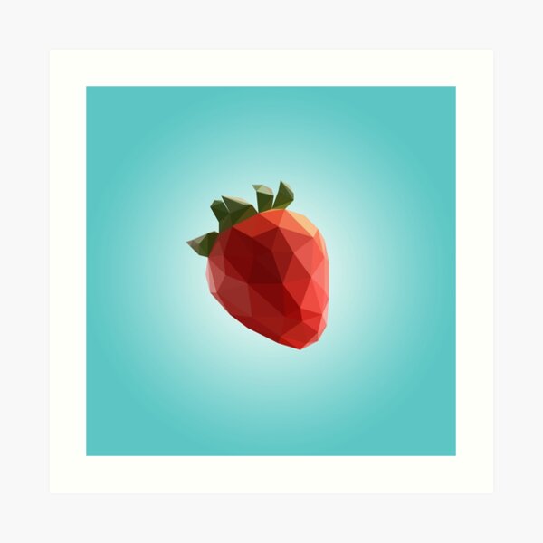 Polygon Strawberry Art Print