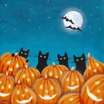 Artwork thumbnail, Halloween Black Cats by KilkennyCat Art