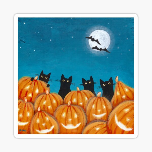 Item preview, Halloween Black Cats designed and sold by KilkennyCat Art.