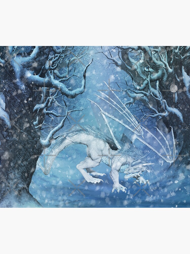 Awesome ice dragon in a winter landscape by nicky2342