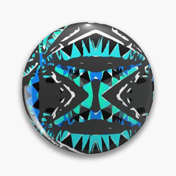 Item preview, psychedelic geometric abstract pattern background in blue green black designed and sold by Mrvell.