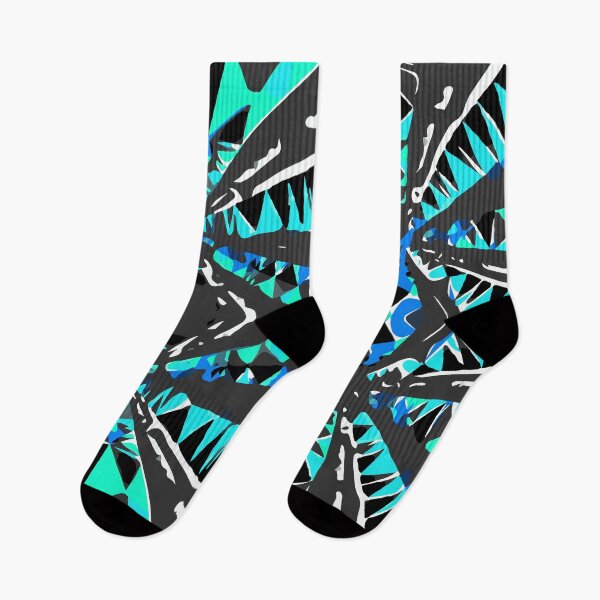 Item preview, psychedelic geometric abstract pattern background in blue green black designed and sold by Mrvell.