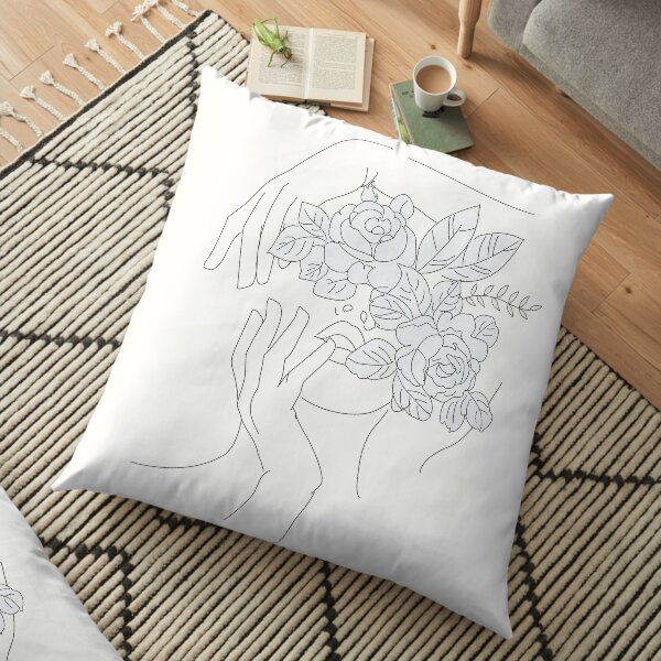 Portrait de femme abstraite Coussin de sol