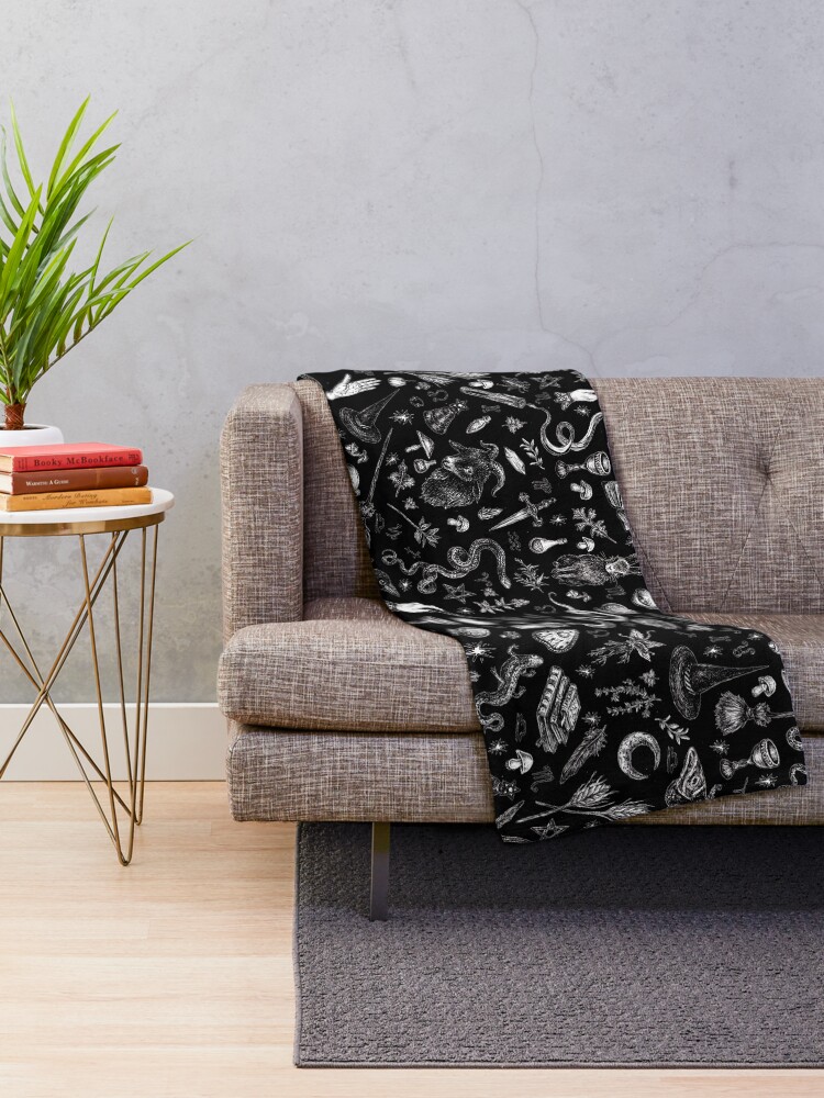 Alternate view of Salem Witch in Black Throw Blanket