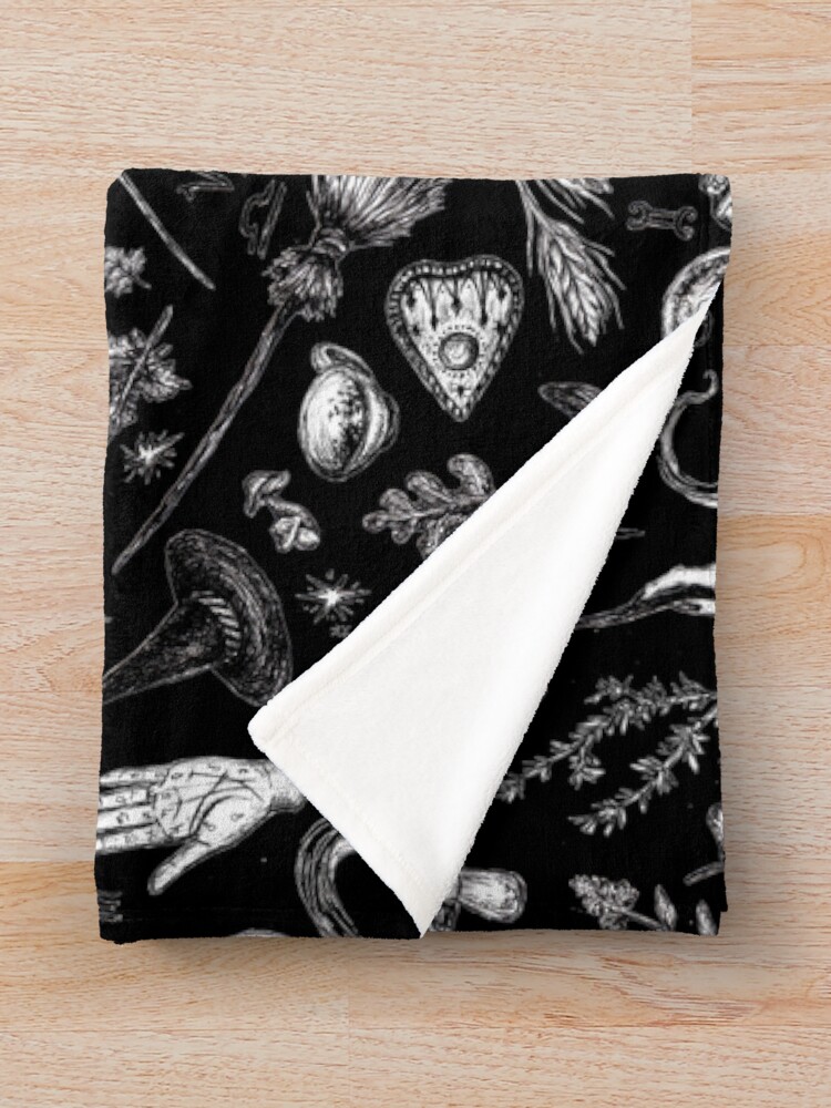 Alternate view of Salem Witch in Black Throw Blanket
