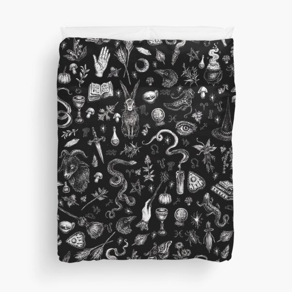 Salem Witch in Black Duvet Cover
