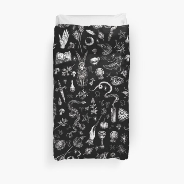 Salem Witch in Black Duvet Cover