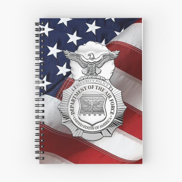 Item preview, U.S. Air Force Security Forces - SECFOR Badge over American Flag designed and sold by Serge Averbukh Art Studio.