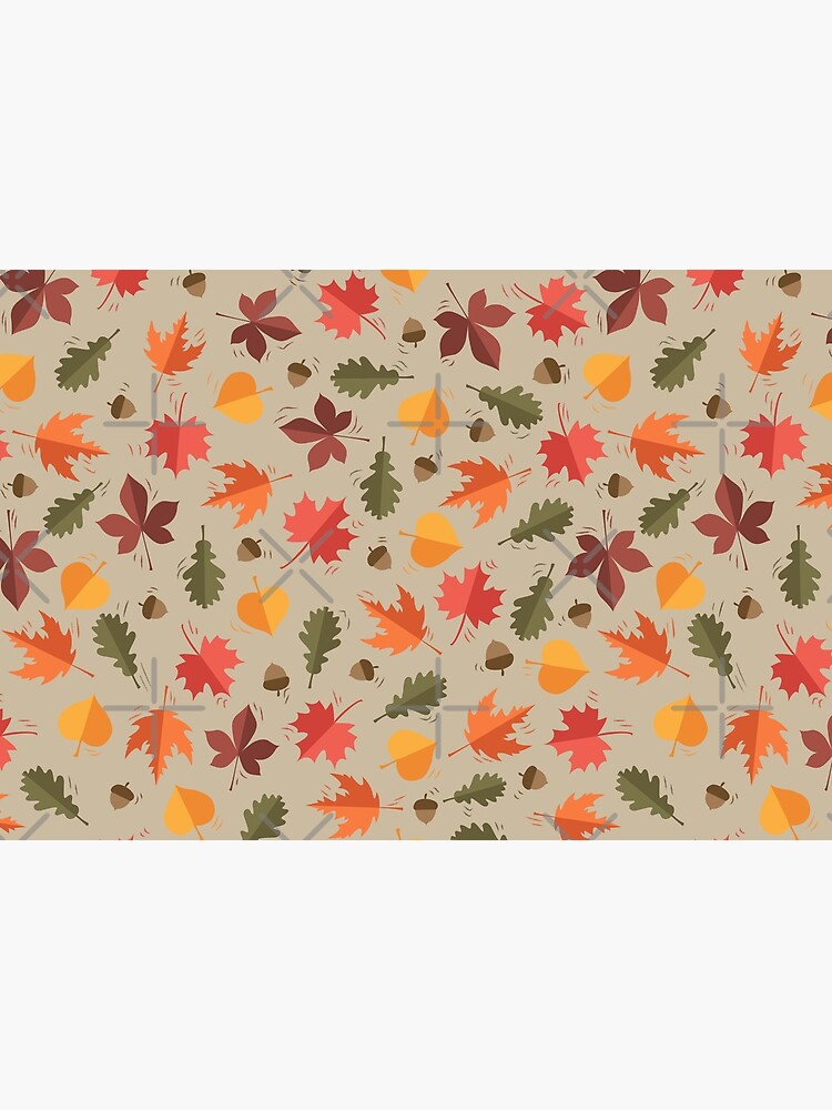 Autumn Leaves Pattern Beige Background by PrintablesP