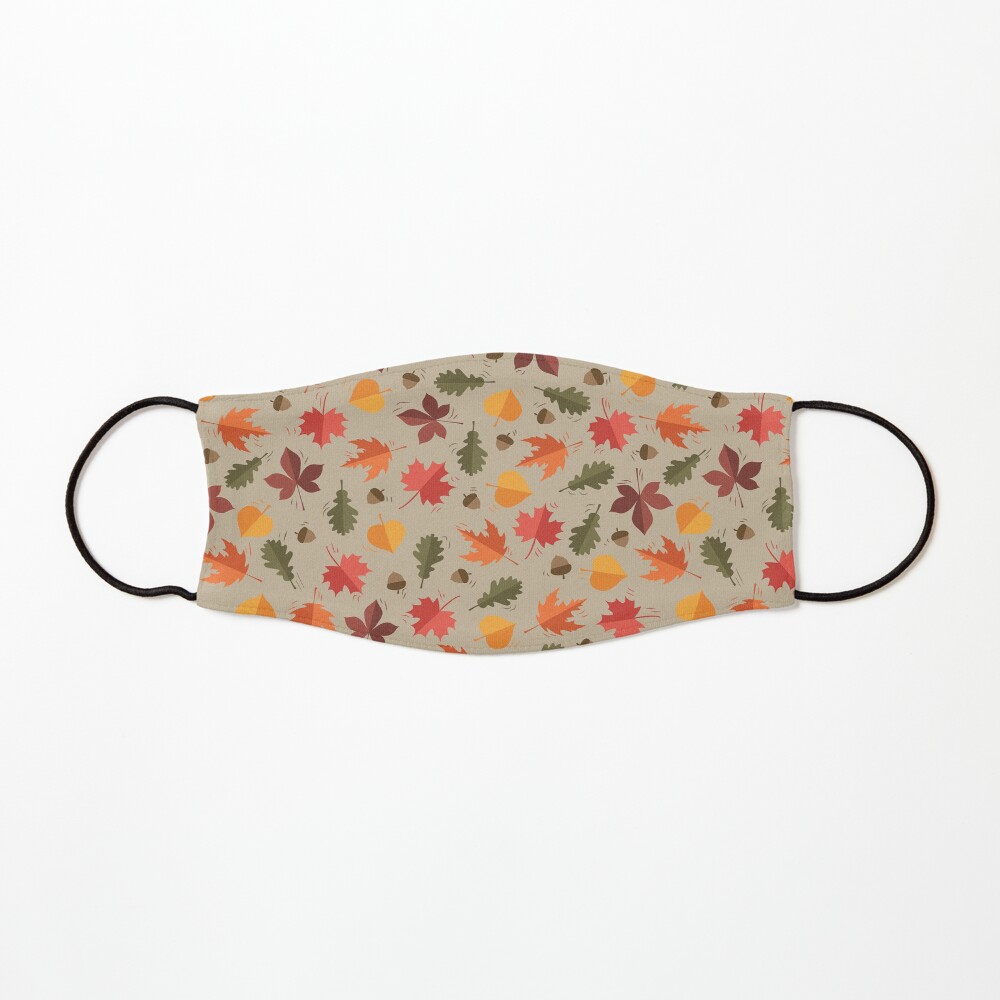 Autumn Leaves Pattern Beige Background Mask