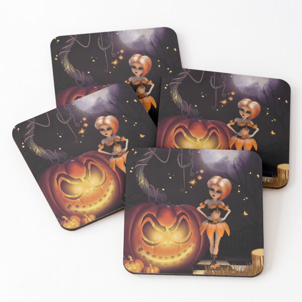 Item preview, Cute little pumpkin girl with pumpkin in the night designed and sold by nicky2342.