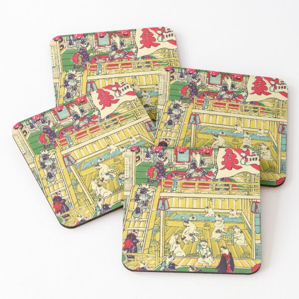 Item preview, Utagawa Hiroshige Japanese Woodblock Cats designed and sold by Epitome Girl.